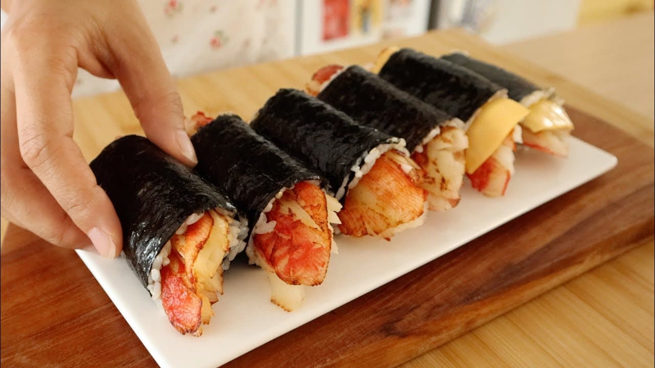 납작 크래미 김밥