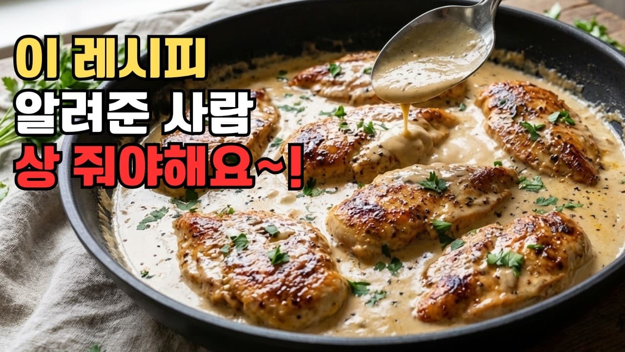 이태리식 버섯 크림 닭가슴살 스테이크
