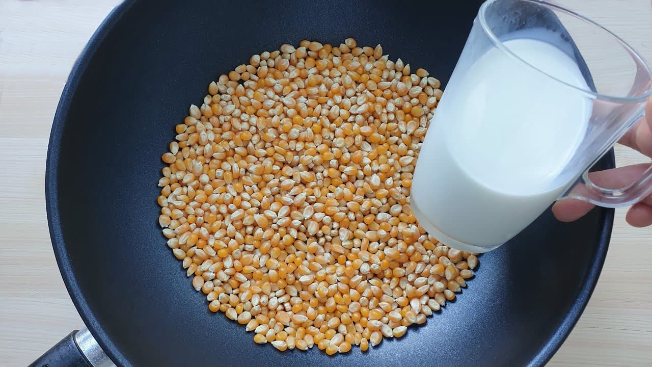 카라멜 우유 팝콘