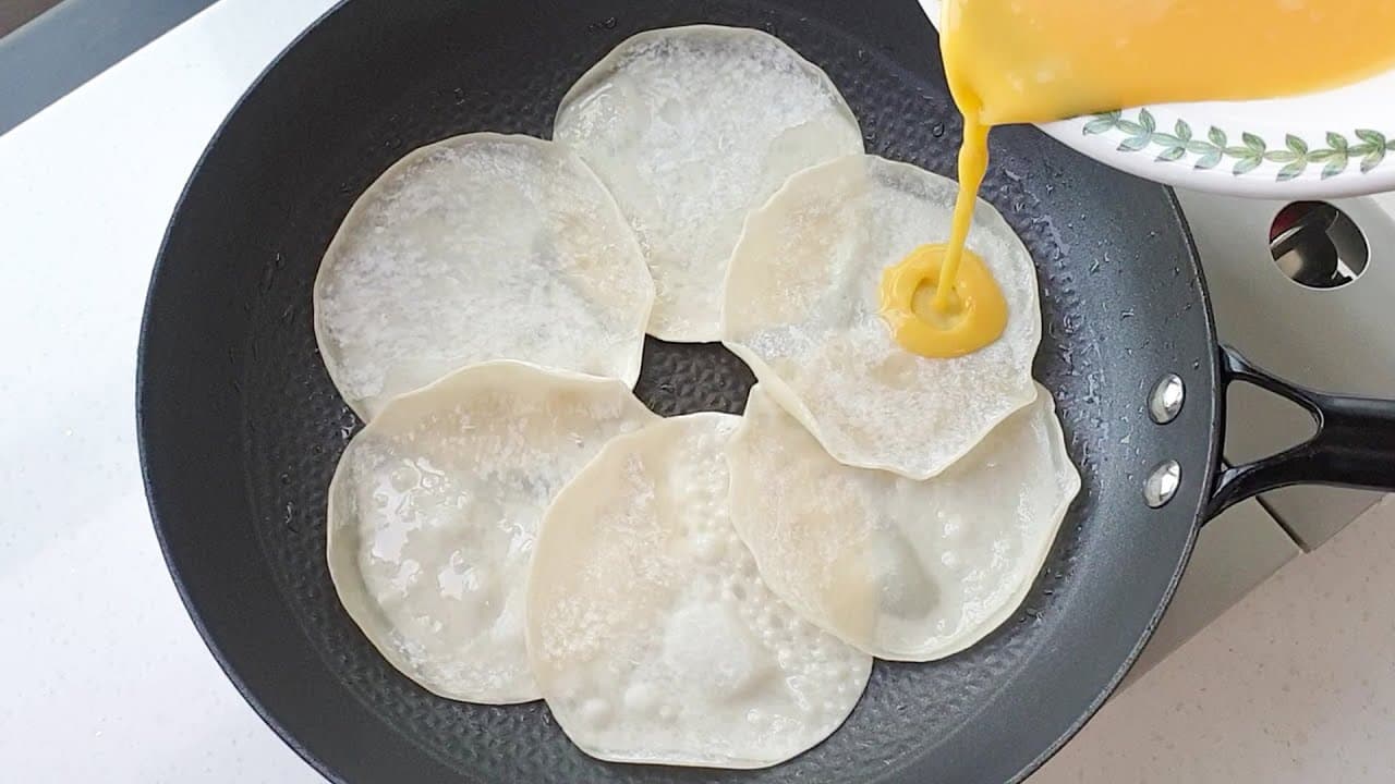 만두피 계란 피자