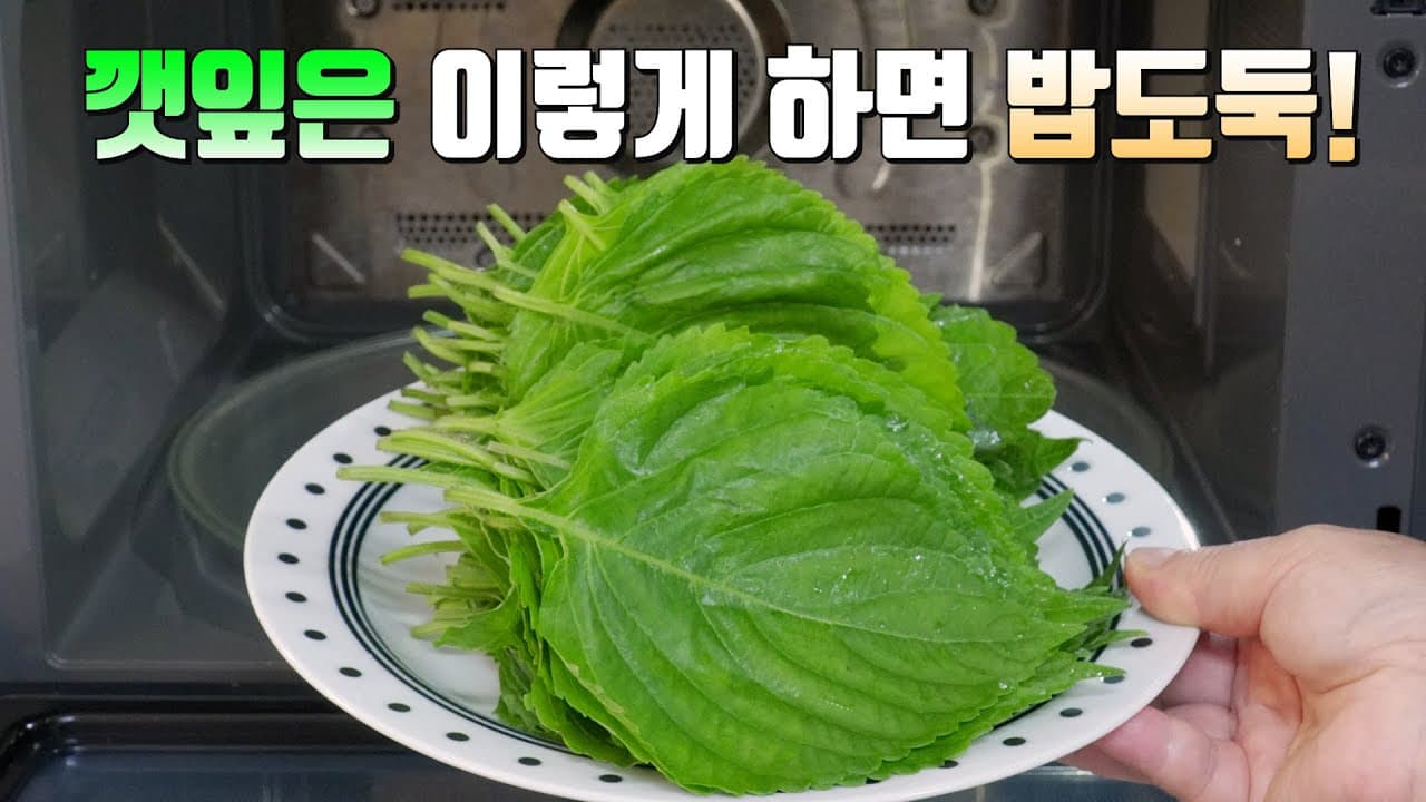 전자레인지 깻잎찜