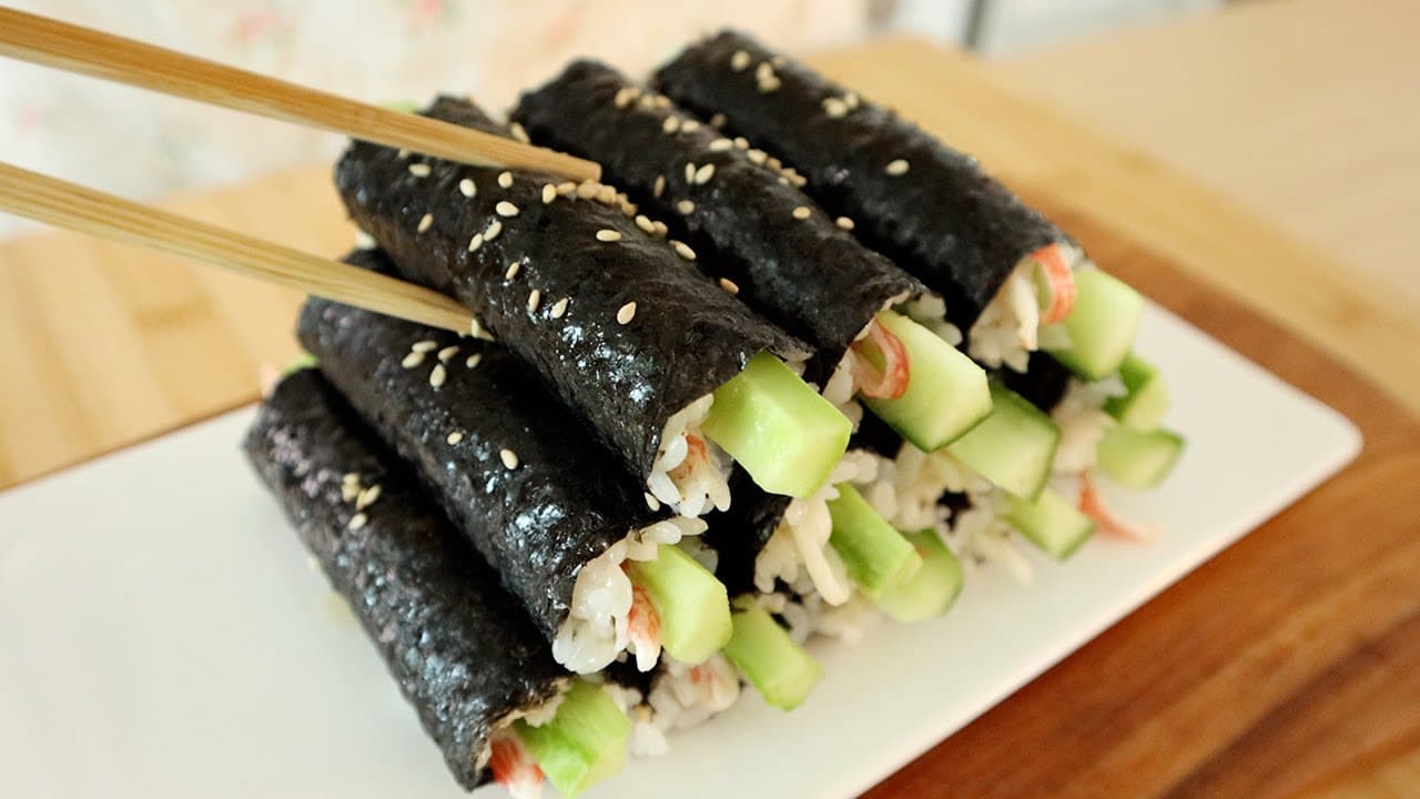 통오이 크래미 꼬마김밥