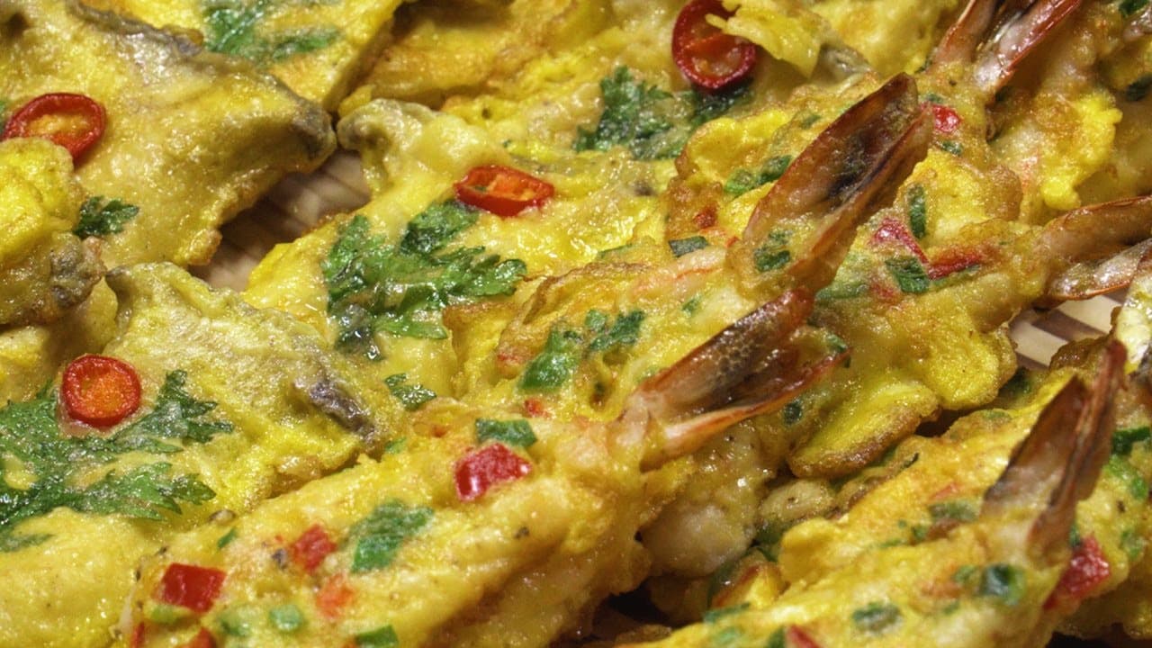 새송이버섯전과 새우전