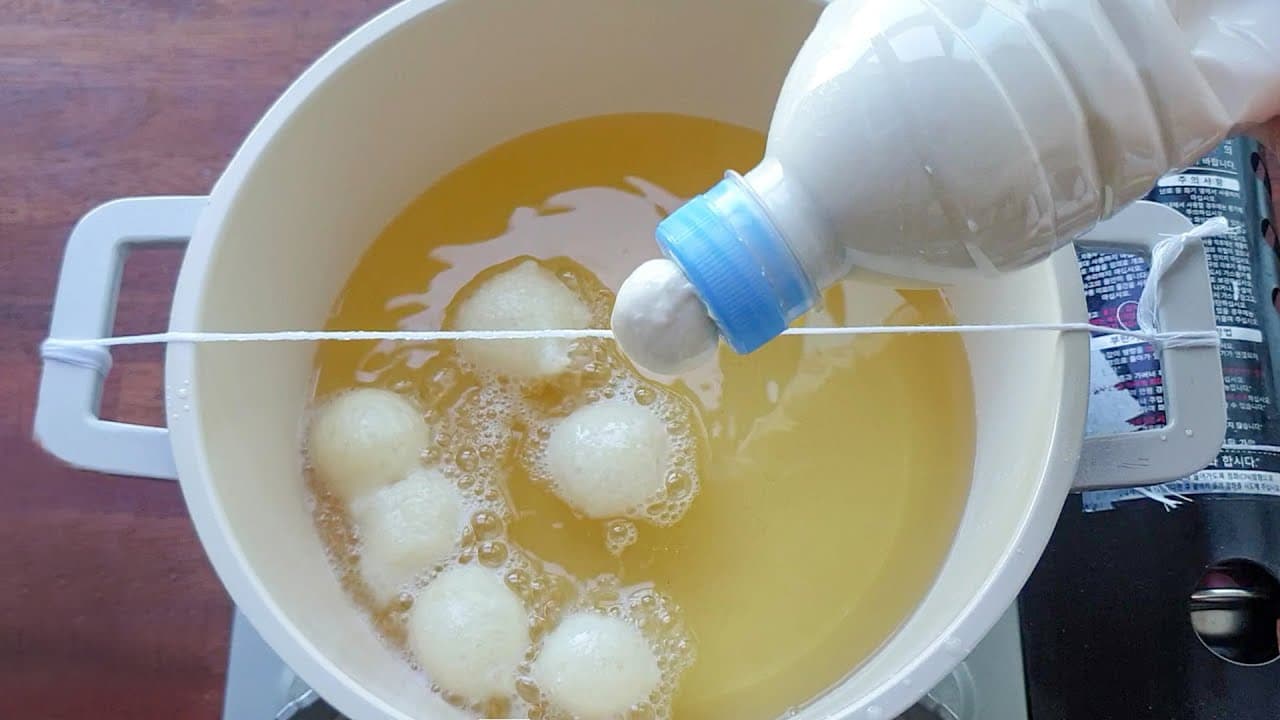 페트병 시럽 튀김 도넛