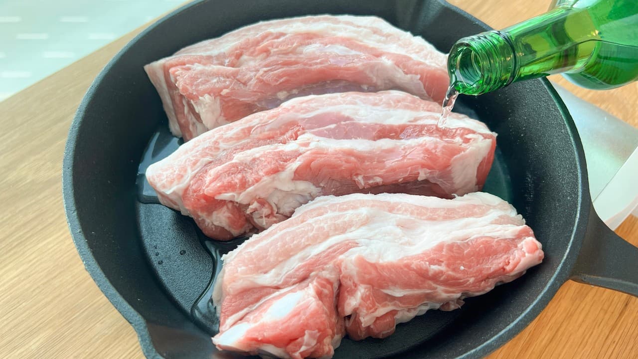 삼겹살 소주 수육