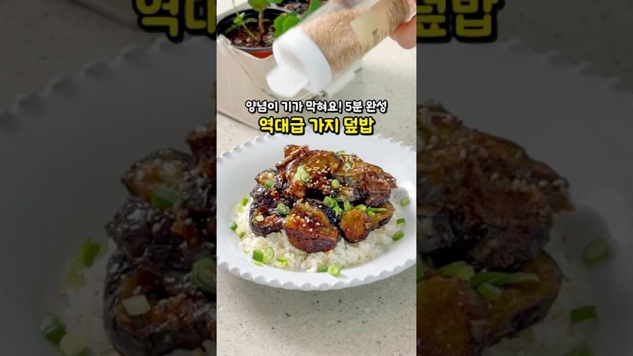 가지 데리야끼 덮밥