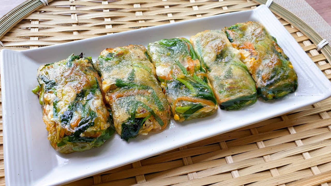 애호박 부추 라이스페이퍼 구이