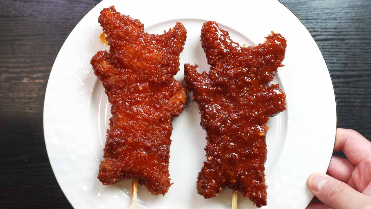 피카츄 돈가스와 순대 튀김