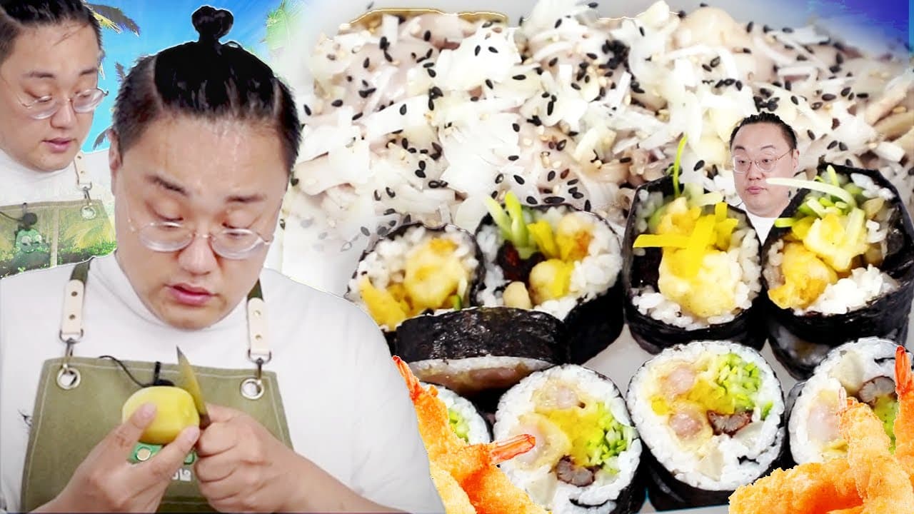 미니 후토마키와 닭고기 냉채 도시락