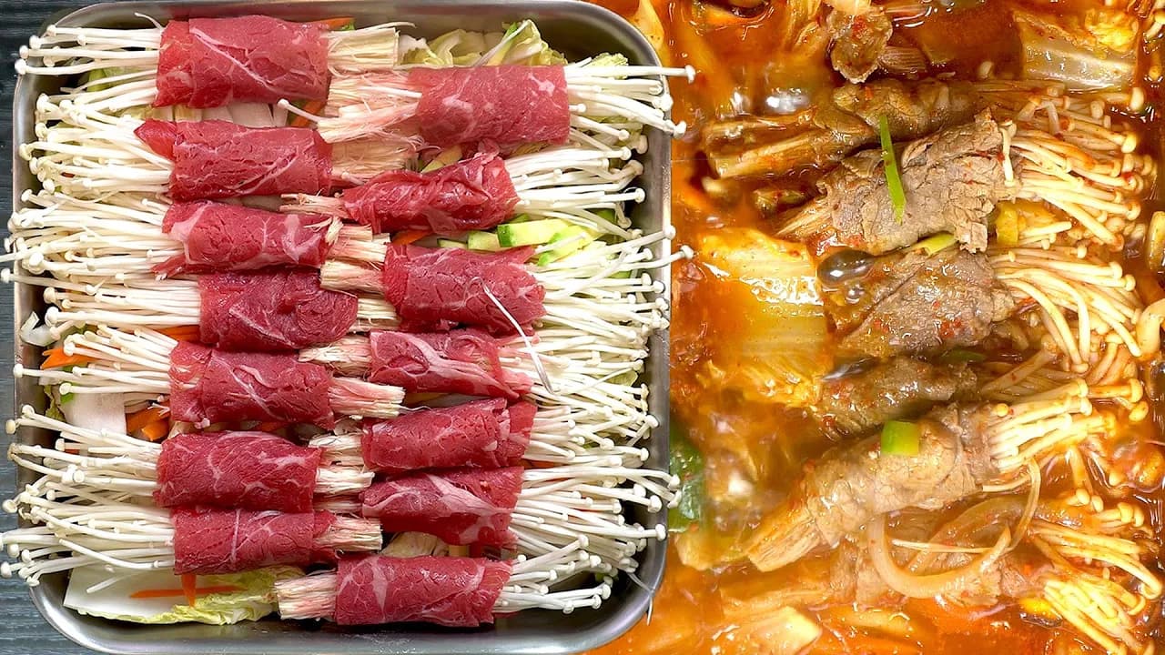 불고기 버섯 마리 전골