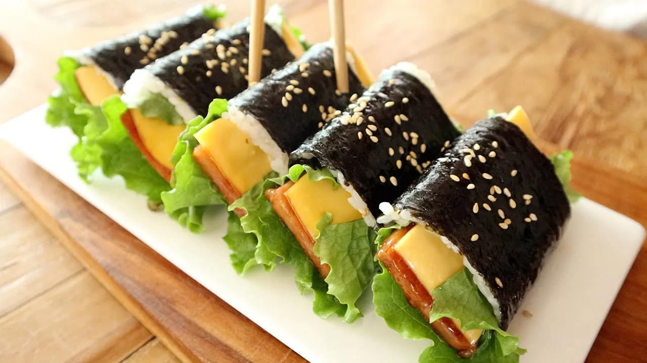 스팸 상추 꼬마김밥