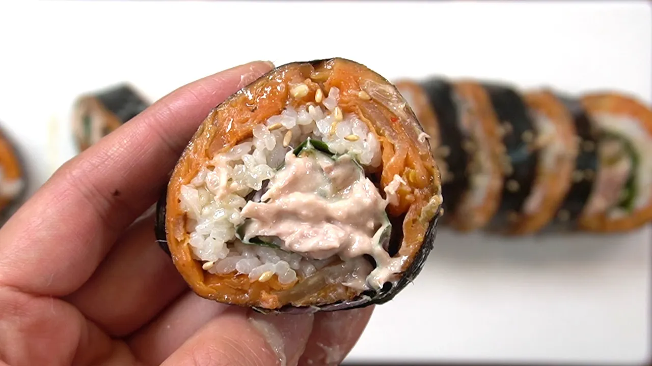 김치부침개 김밥