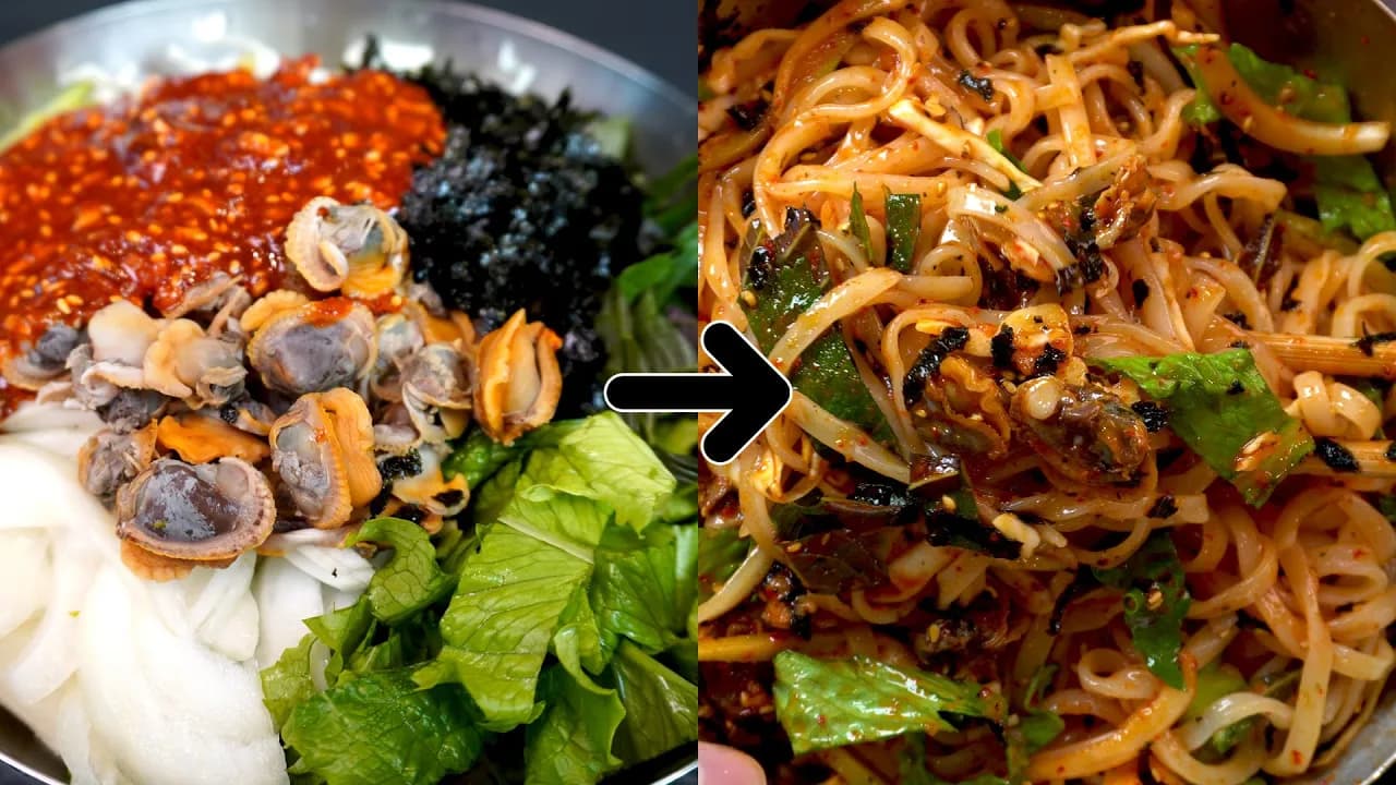 꼬막비빔 칼국수