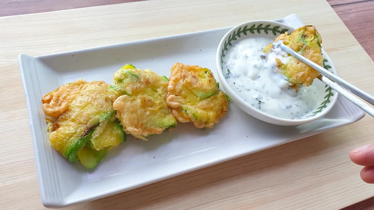 애호박 꽃 튀김