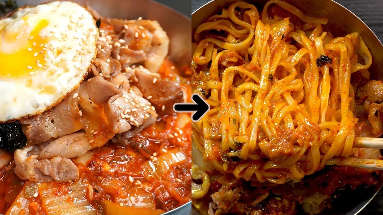 삼겹살 김치칼국수