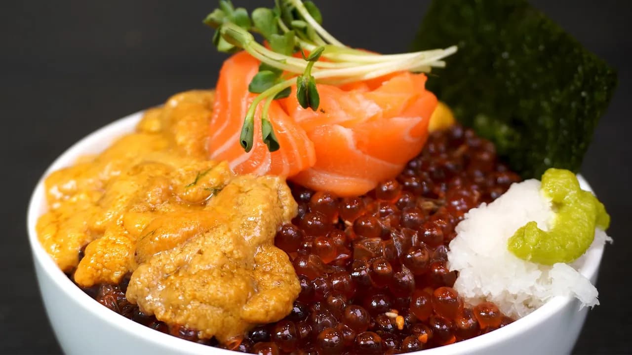 우니 연어 덮밥