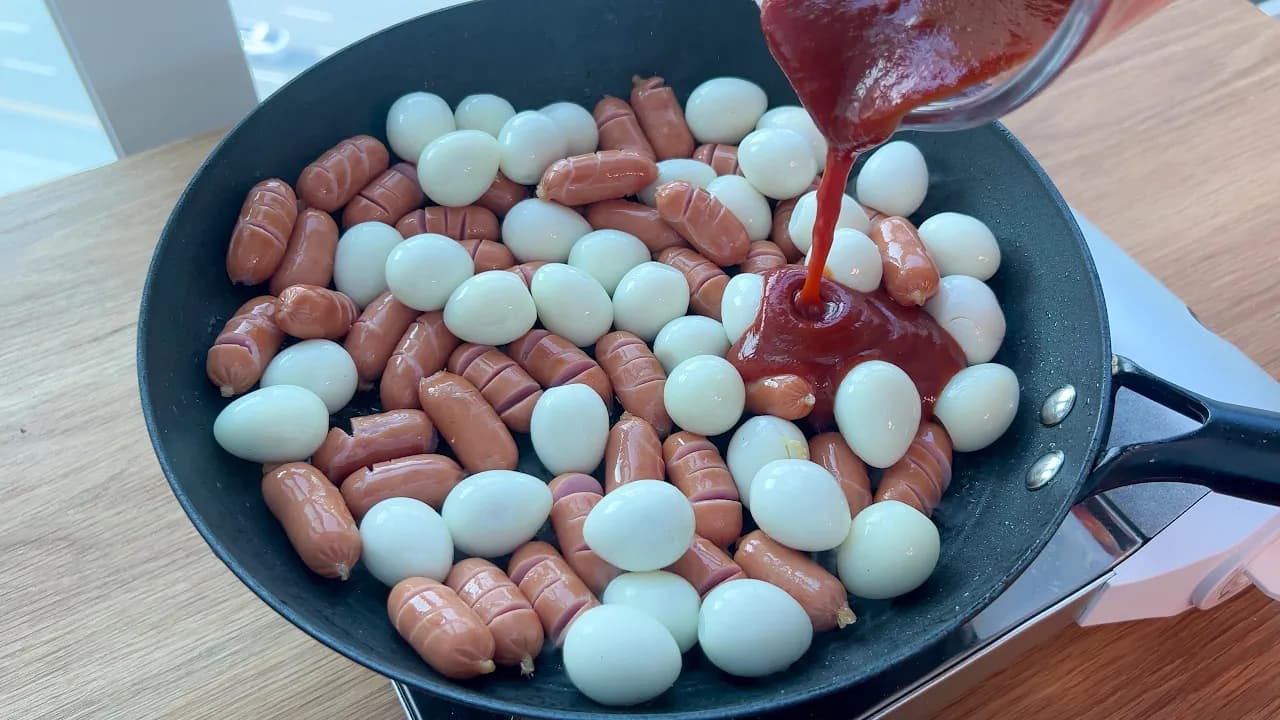 소세지 메추리알 볶음