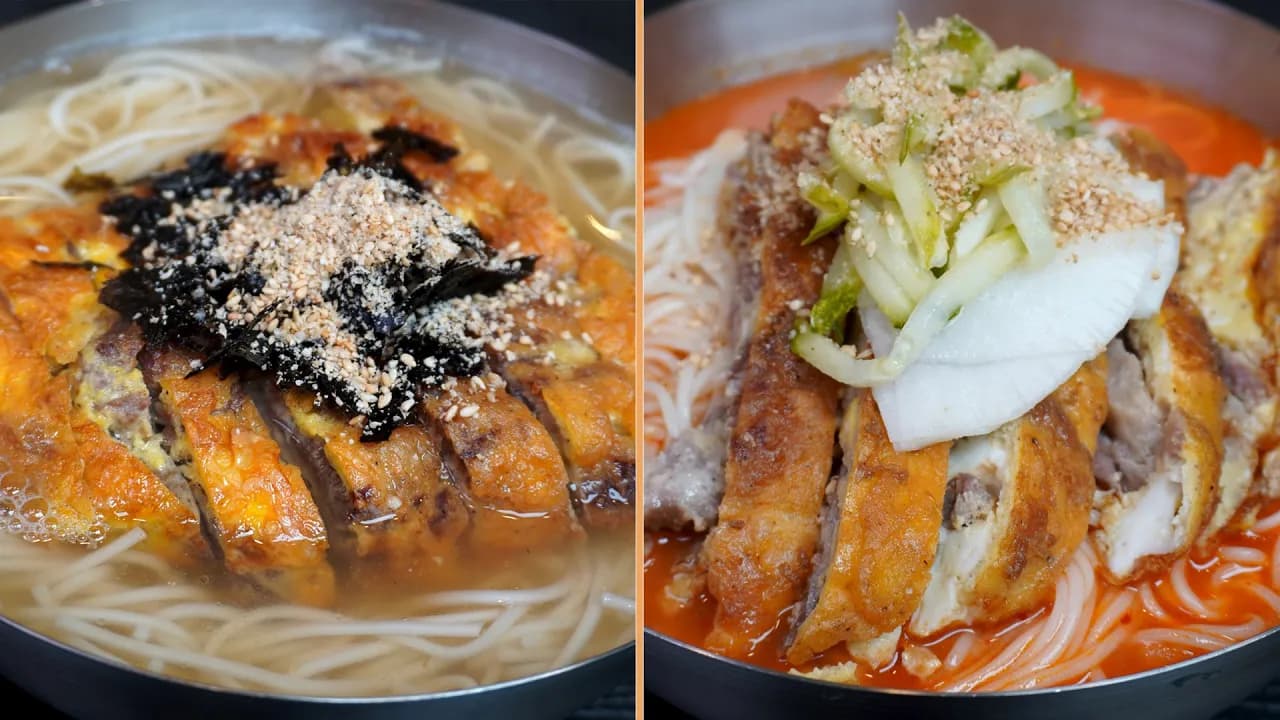 육전국수와 육전 김치마리 국수