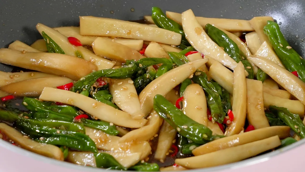 새송이버섯 꽈리고추 조림