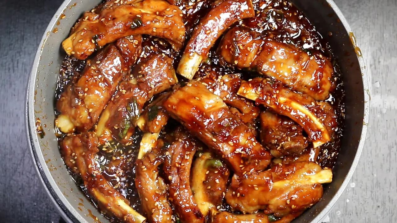 유자 간장 등갈비찜