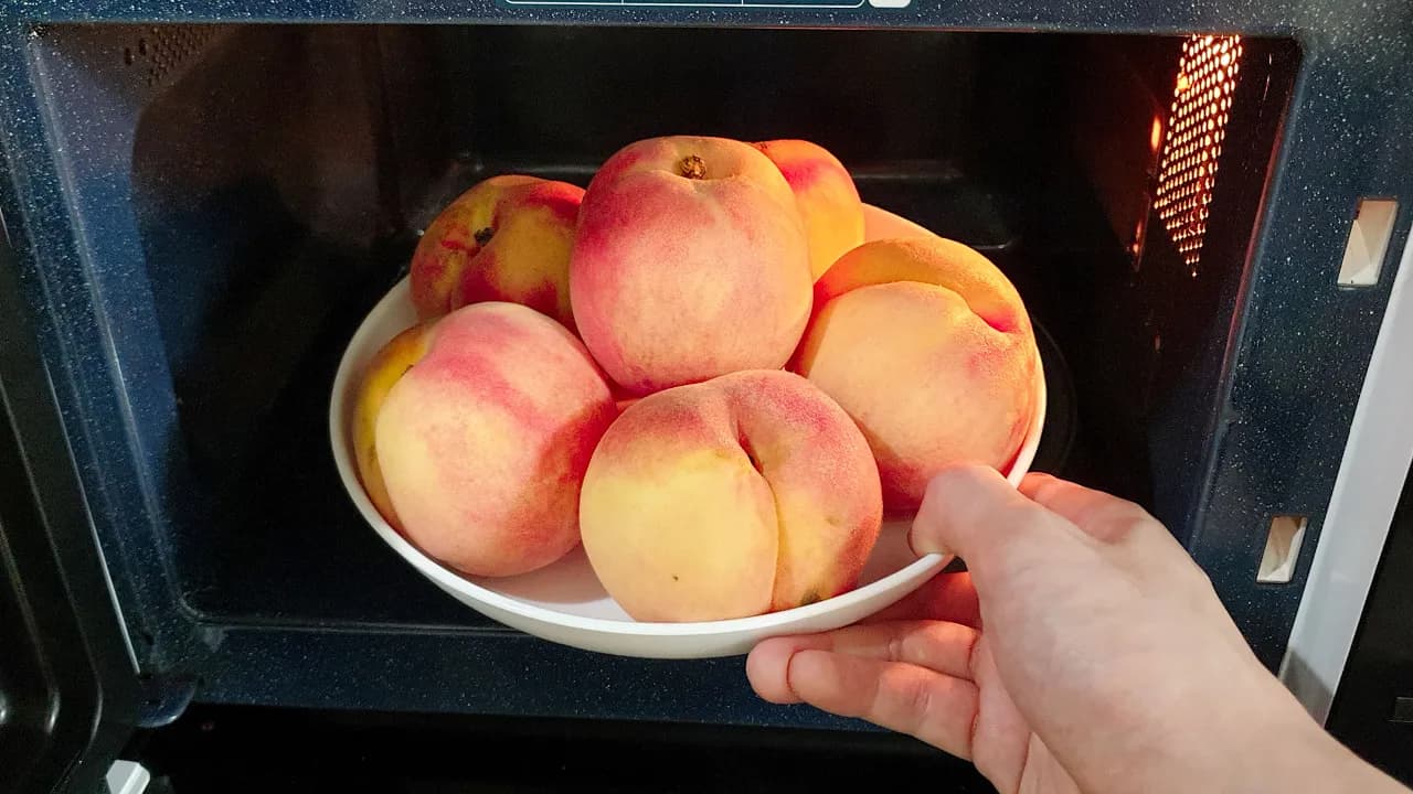 복숭아 전자레인지 케이크