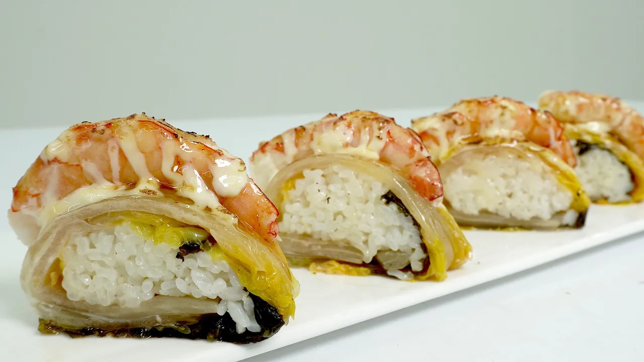 새우 묵은지 말이