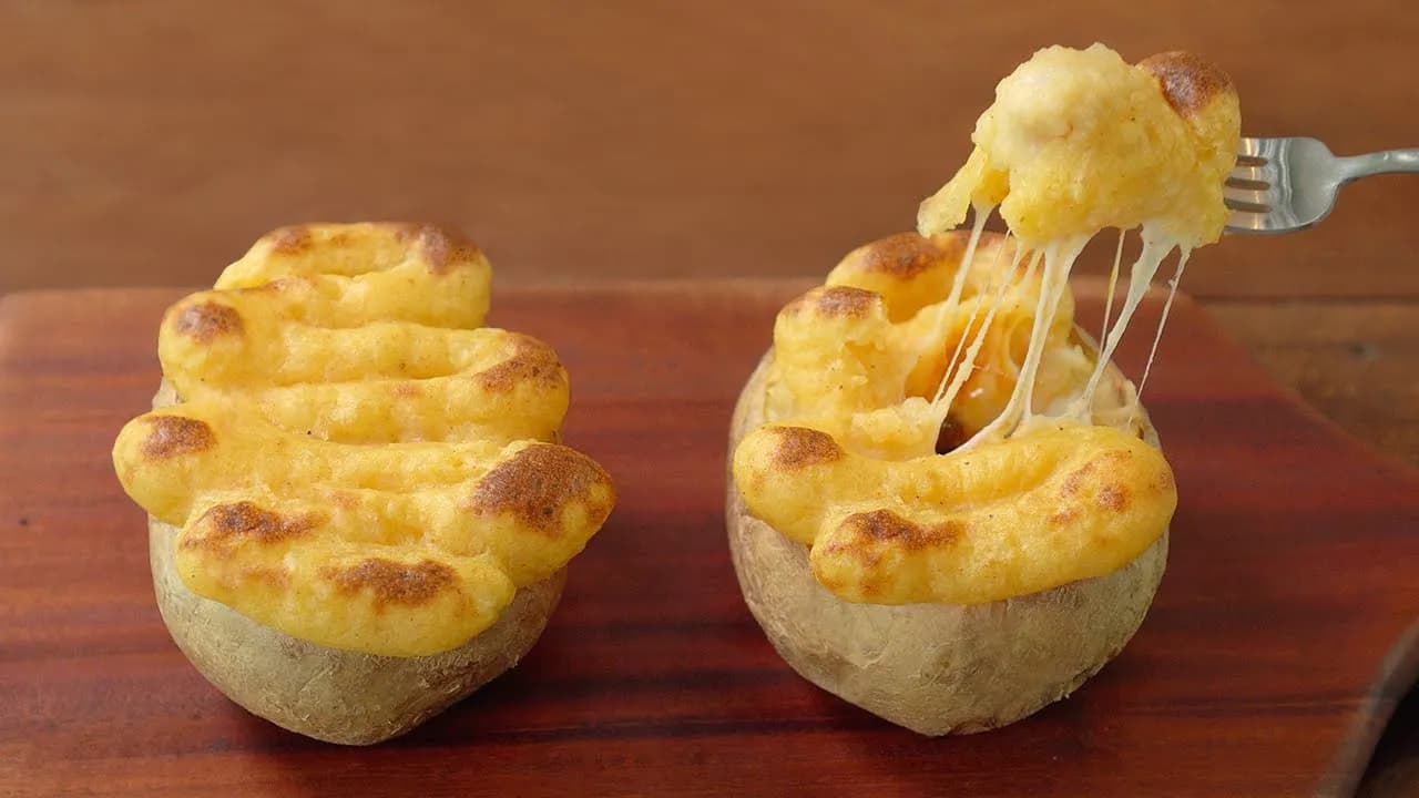 구운 감자와 매운 치킨