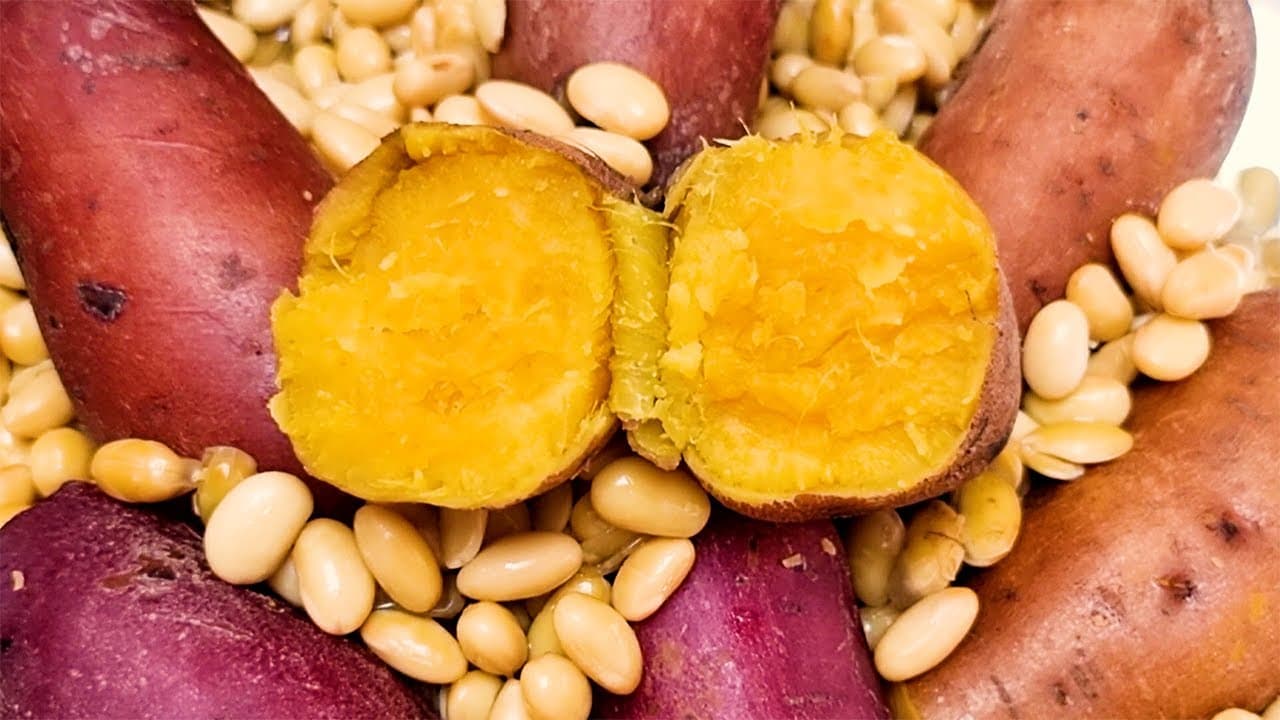 메주콩 고구마 삶기