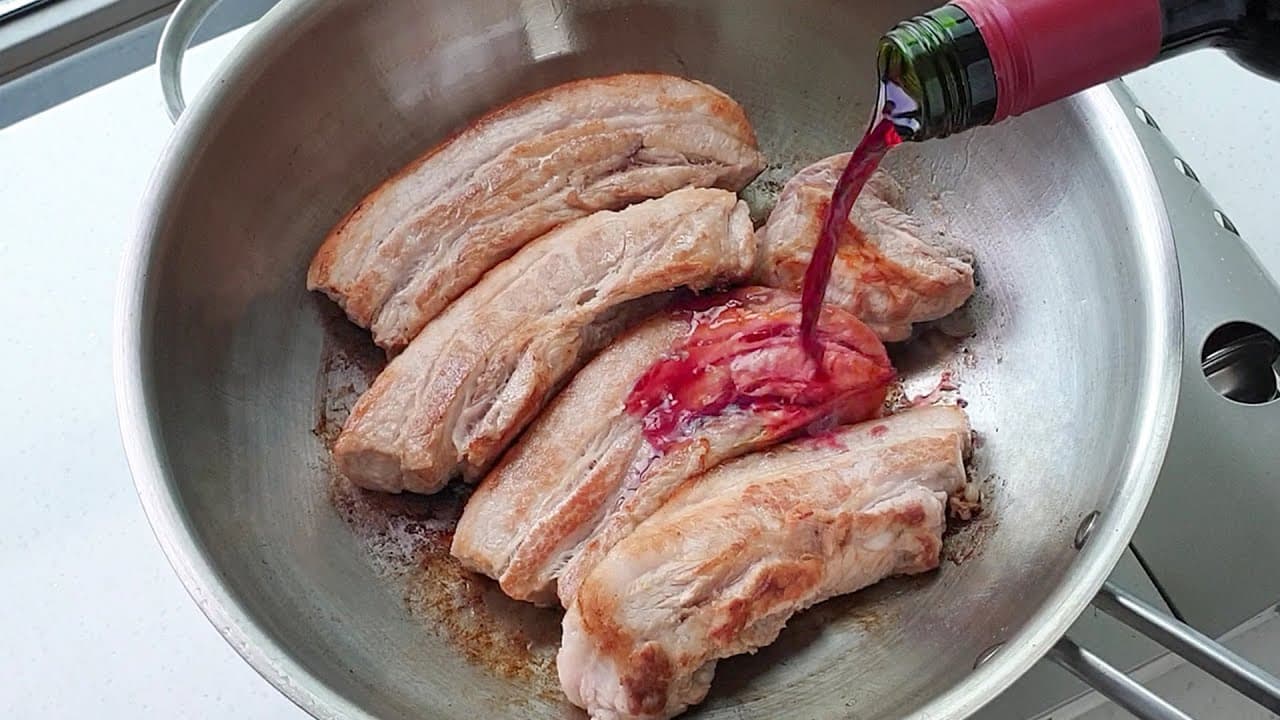 와인 삼겹살 수육