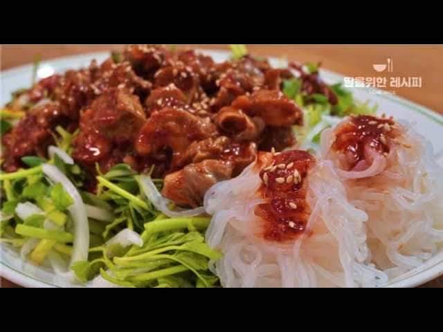 곤약 돌나물 골뱅이 무침