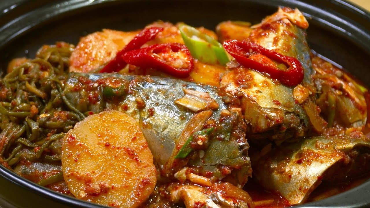 고구마순 고등어조림