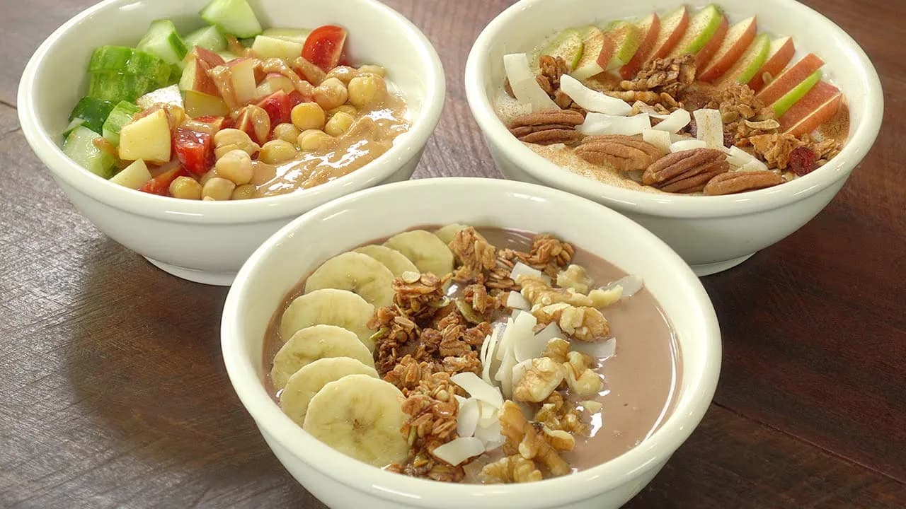 초간단 요거트볼 3종 (초코바나나, 베지샐러드, 시나몬애플)