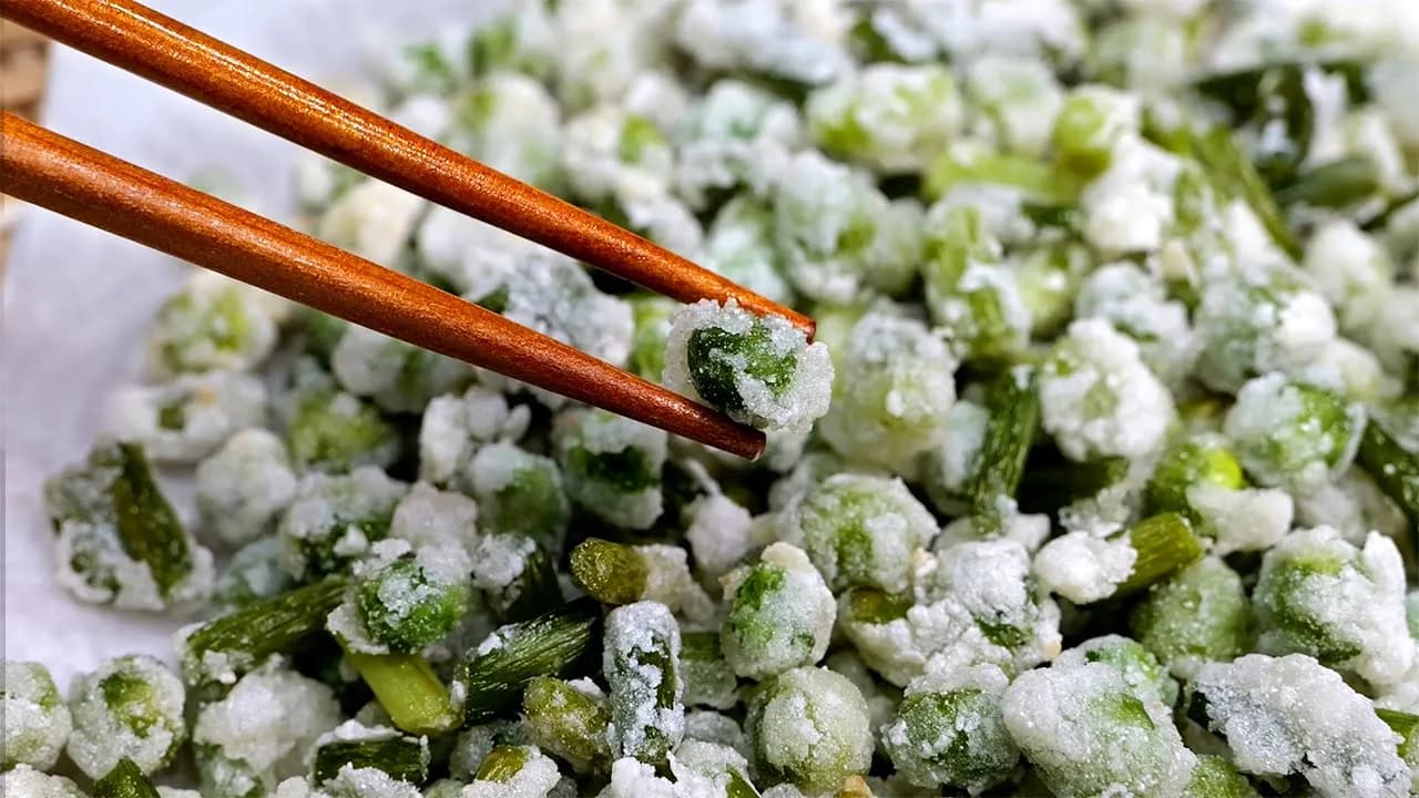 마늘종 완두콩 튀김